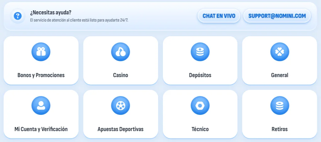 Atención al cliente de Nomini